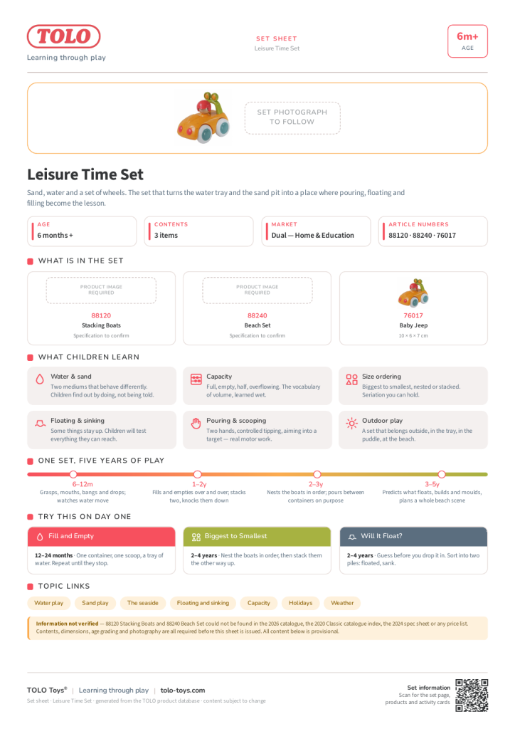 Set sheet · Leisure Time Set