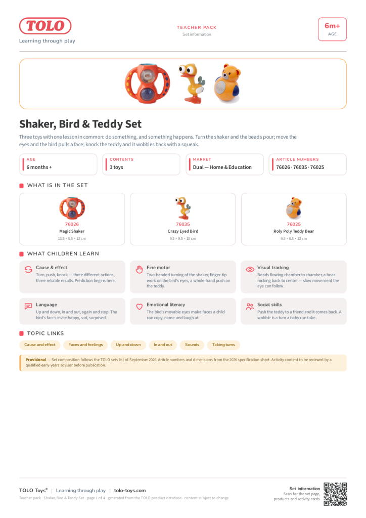 Teacher pack · Shaker, Bird & Teddy Set