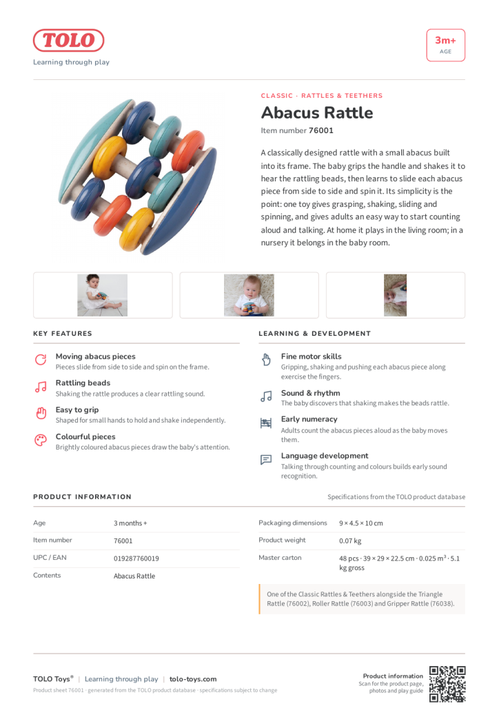 Product sheet · Abacus Rattle
