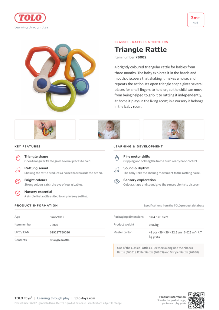 Product sheet · Triangle Rattle