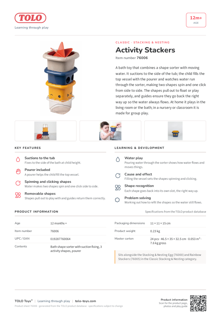 Product sheet · Activity Stackers