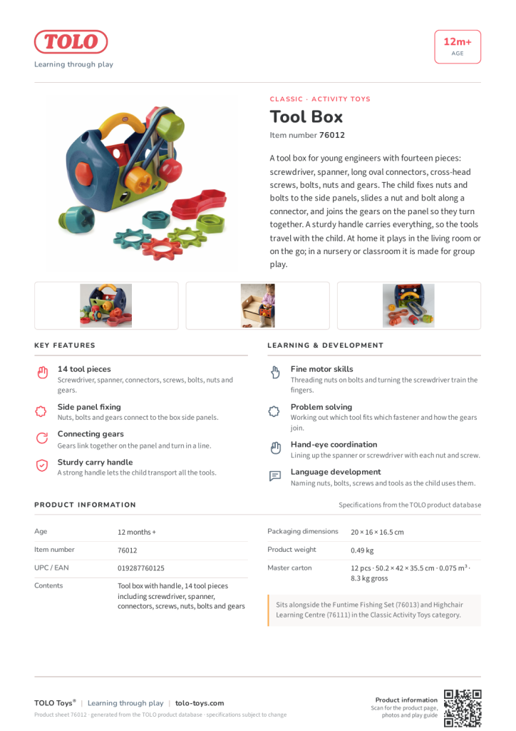 Product sheet · Tool Box