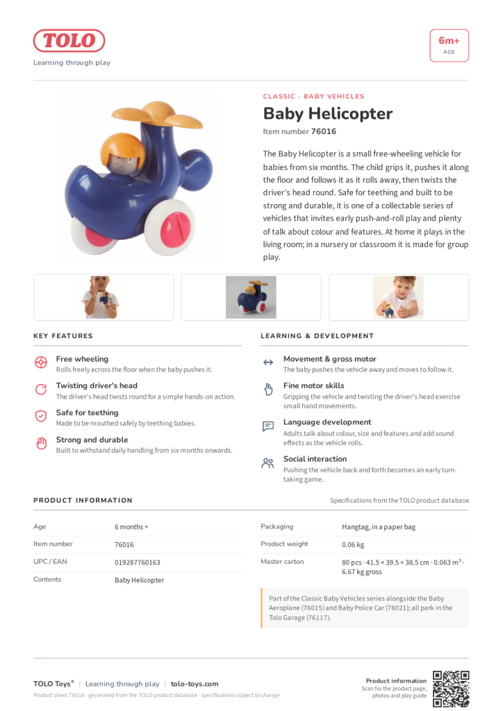 Product sheet · Baby Helicopter