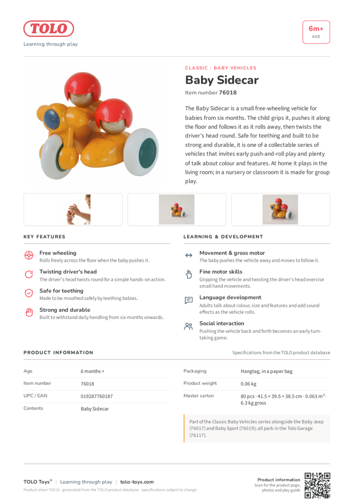 Product sheet · Baby Sidecar