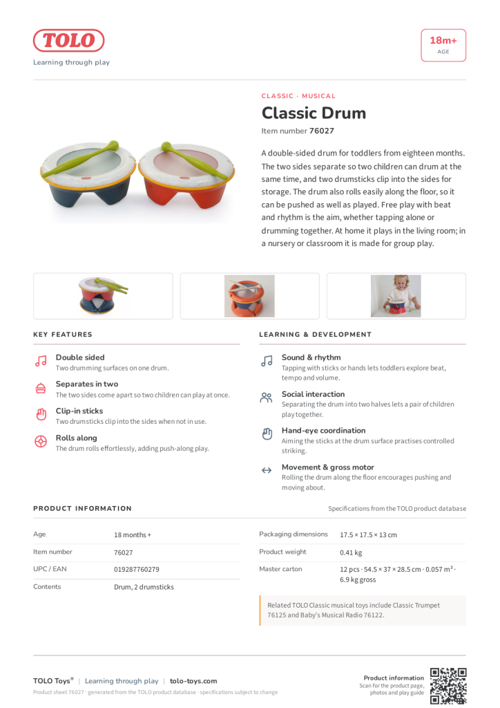 Product sheet · Classic Drum