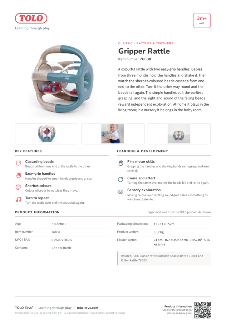 Product sheet · Gripper Rattle