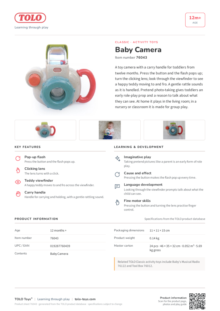 Product sheet · Baby Camera