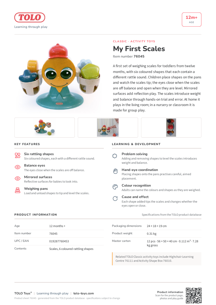 Product sheet · My First Scales